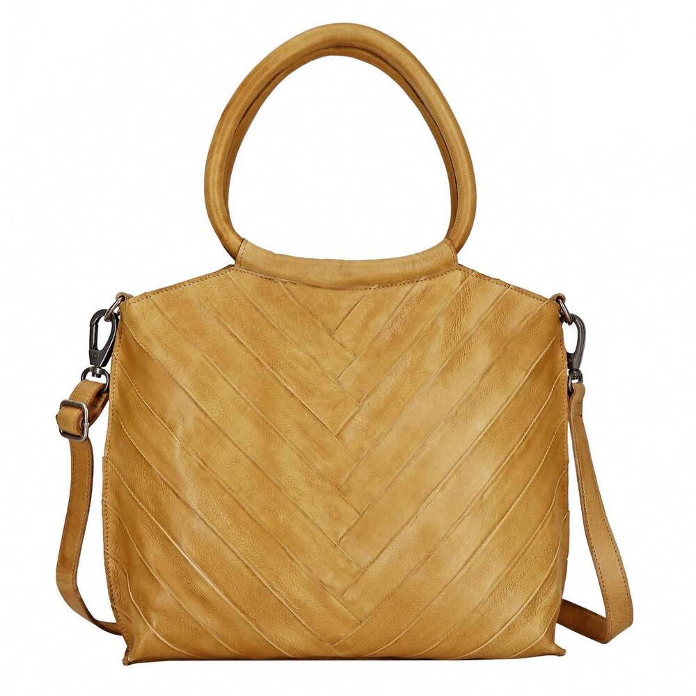 NEW LATICO women's dalton handcrafted leather tote bag in camel